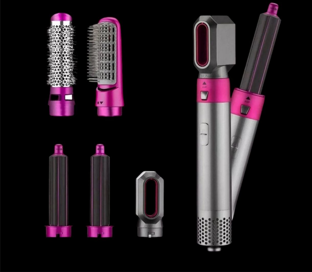 ⚜️ Cepillo 5 en 1 de Aire Caliente Para Cabello ⭐ SECADORA ALACIADORA RIZADORA GLAMOUR Y ESTILO💅🏻✨