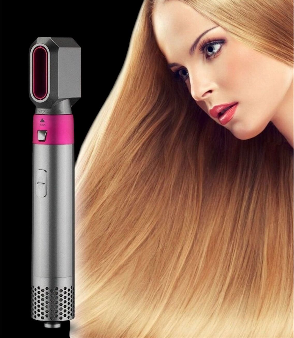 ⚜️ Cepillo 5 en 1 de Aire Caliente Para Cabello ⭐ SECADORA ALACIADORA RIZADORA GLAMOUR Y ESTILO💅🏻✨
