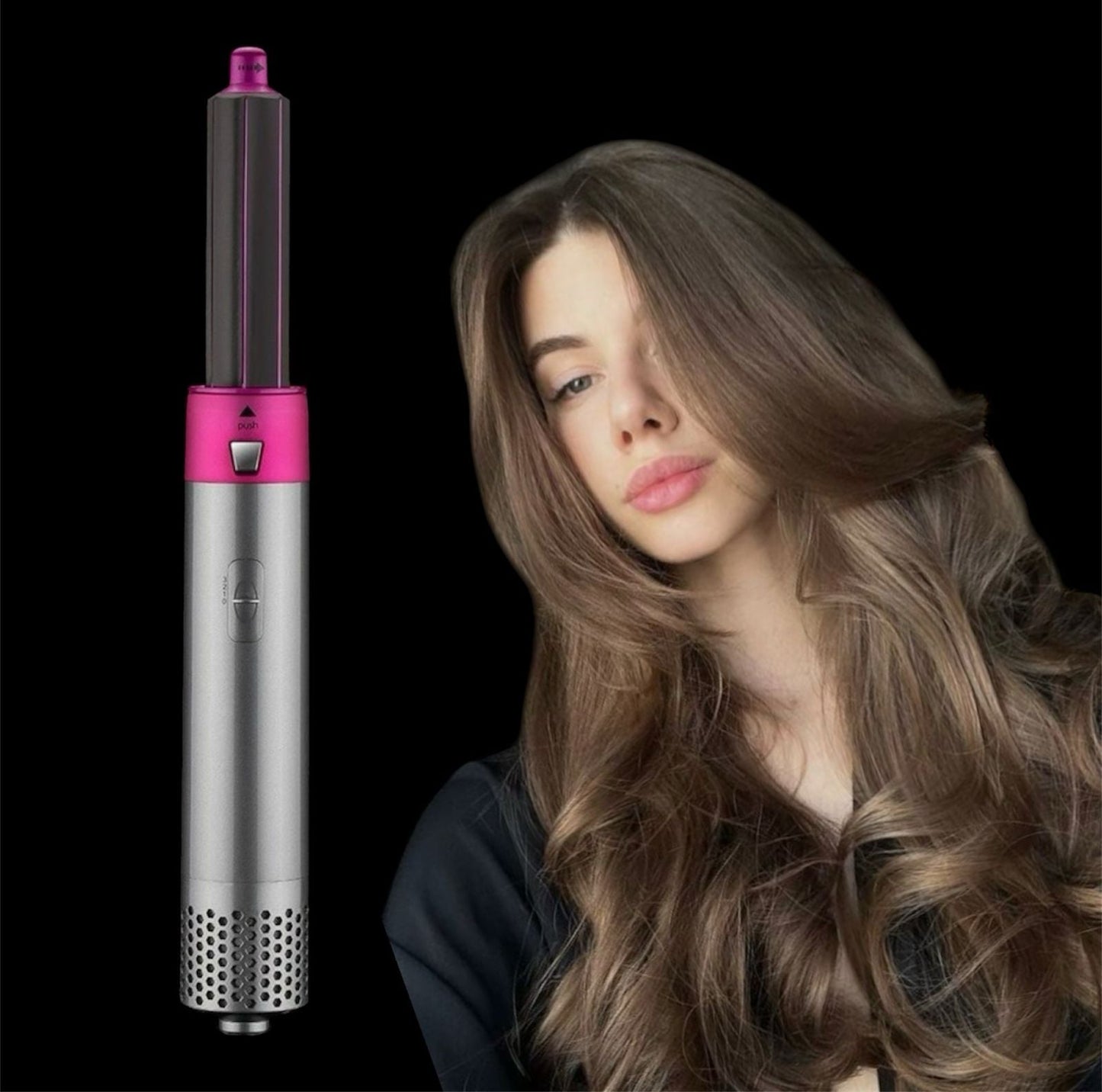 ⚜️ Cepillo 5 en 1 de Aire Caliente Para Cabello ⭐ SECADORA ALACIADORA RIZADORA GLAMOUR Y ESTILO💅🏻✨