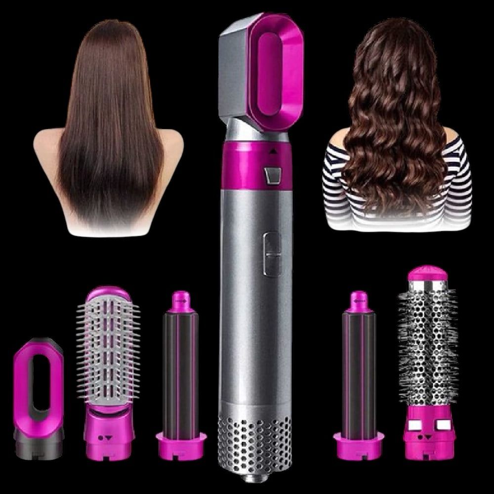 ⚜️ Cepillo 5 en 1 de Aire Caliente Para Cabello ⭐ SECADORA ALACIADORA RIZADORA GLAMOUR Y ESTILO💅🏻✨